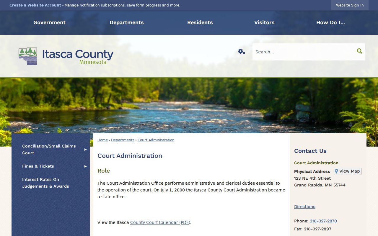 Itasca County court docket Court Administration records office