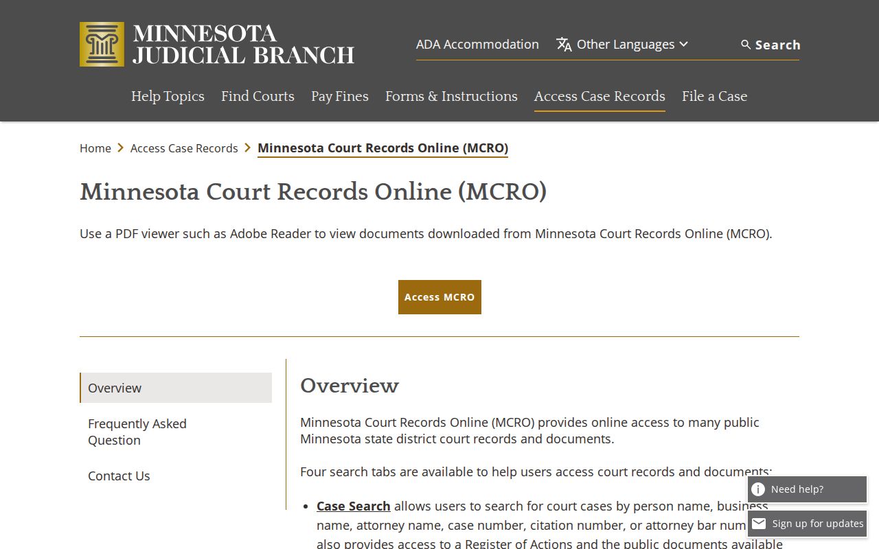 Itasca County court docket MCRO hearing and access restrictions guidance