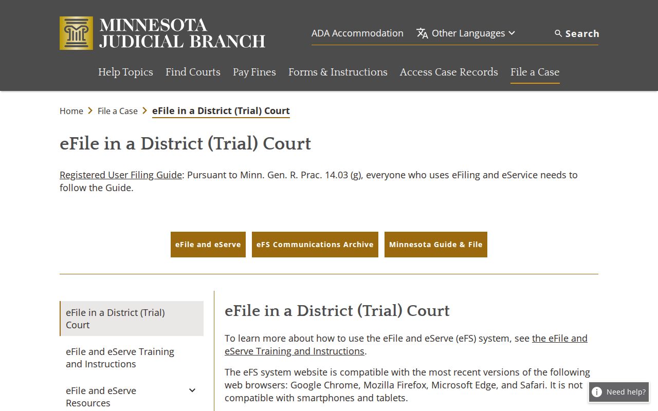 Itasca case search Minnesota eFile and eServe reference
