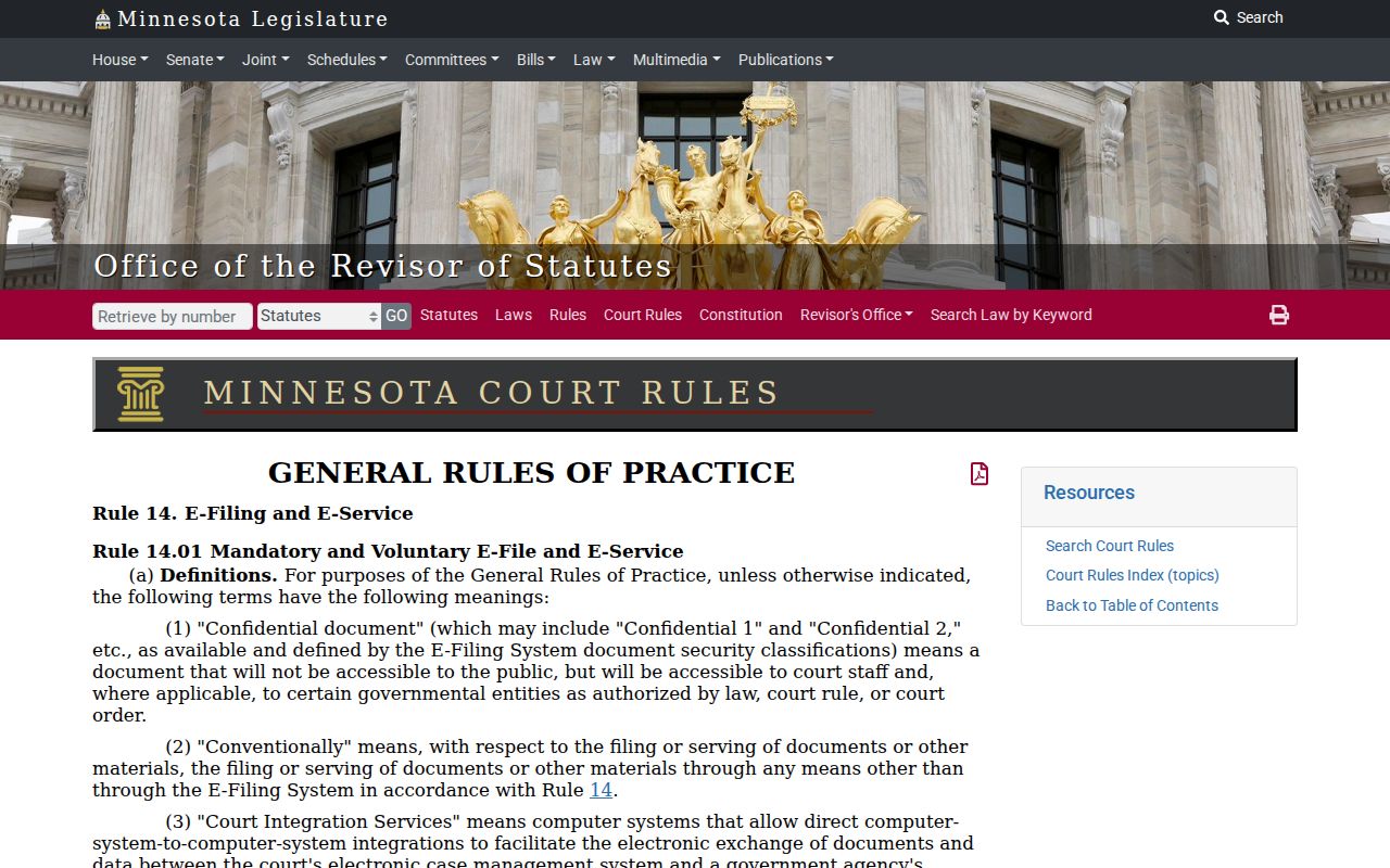 Itasca case search electronic filing Rule 14 reference