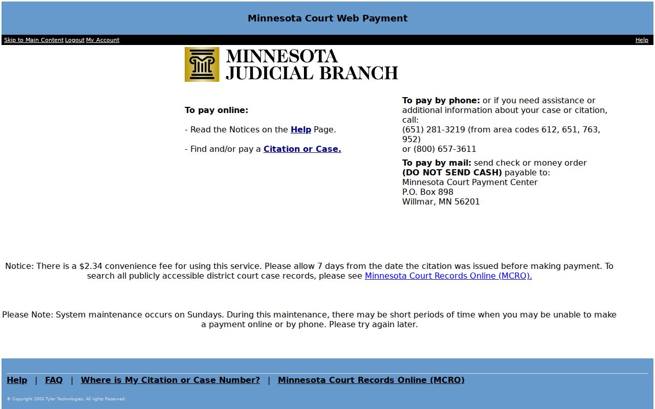 Itasca County traffic court records official citation payment portal